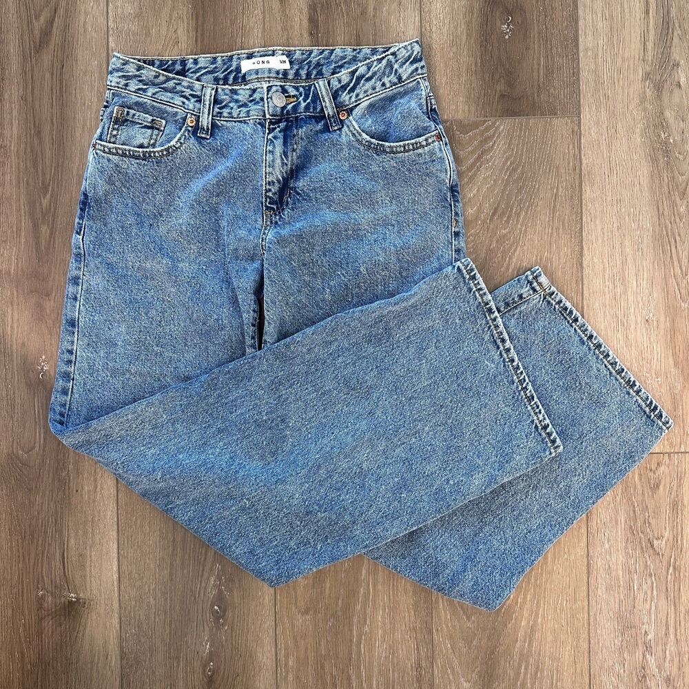 Vintage Style Medium Wash High‎ Rise Wide Leg Denim Jeans Size 3 (26)
